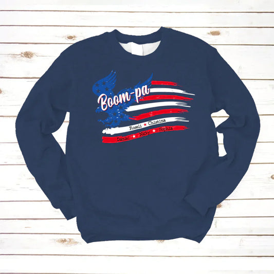 Boompa With Grandkids Names 4th Of July CTL94 Sweatshirt