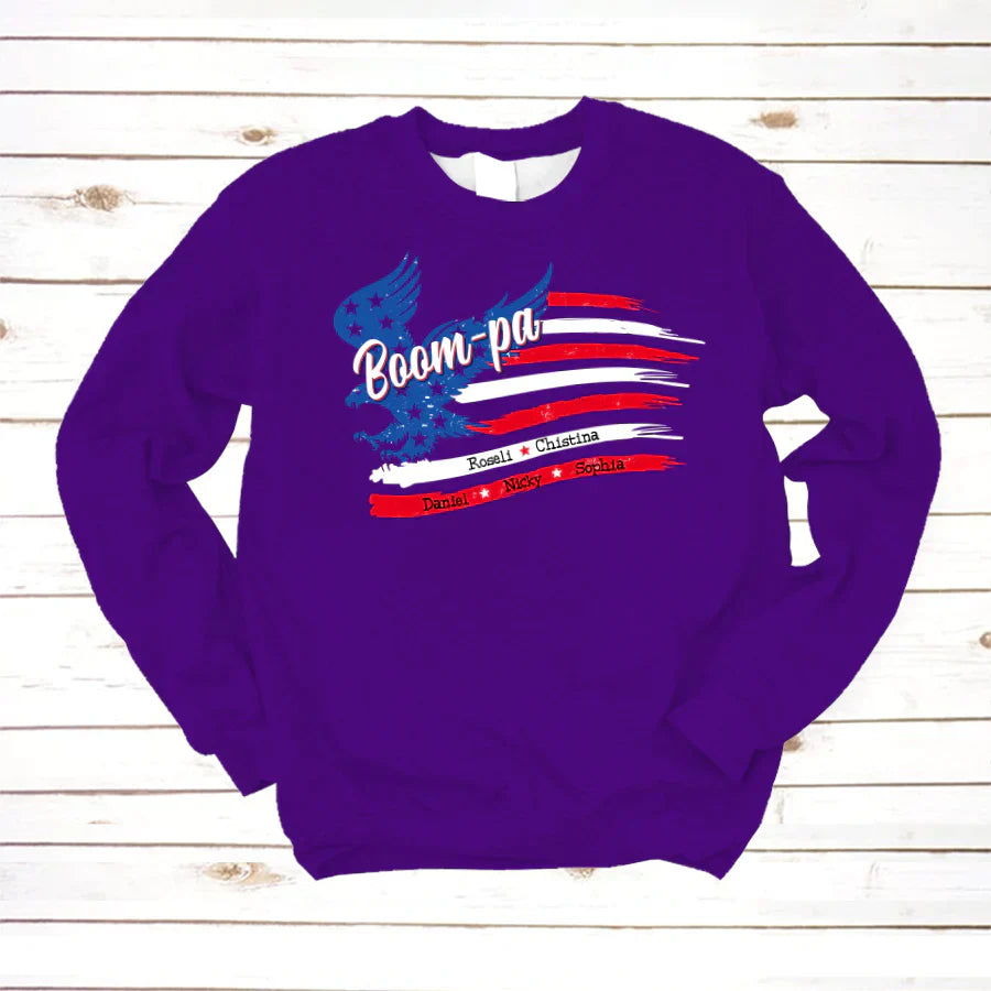 Boompa With Grandkids Names 4th Of July CTL94 Sweatshirt
