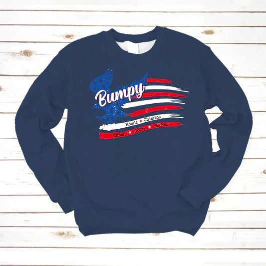 Bumpy With Grandkids Names 4th Of July CTL94 Sweatshirt