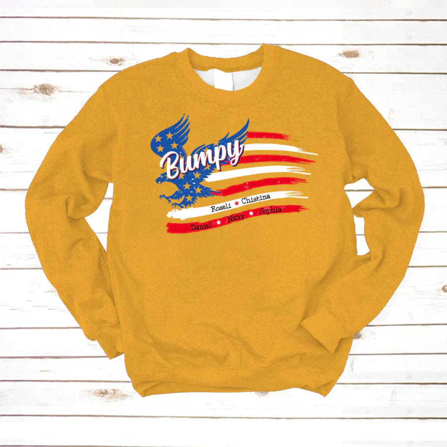 Bumpy With Grandkids Names 4th Of July CTL94 Sweatshirt