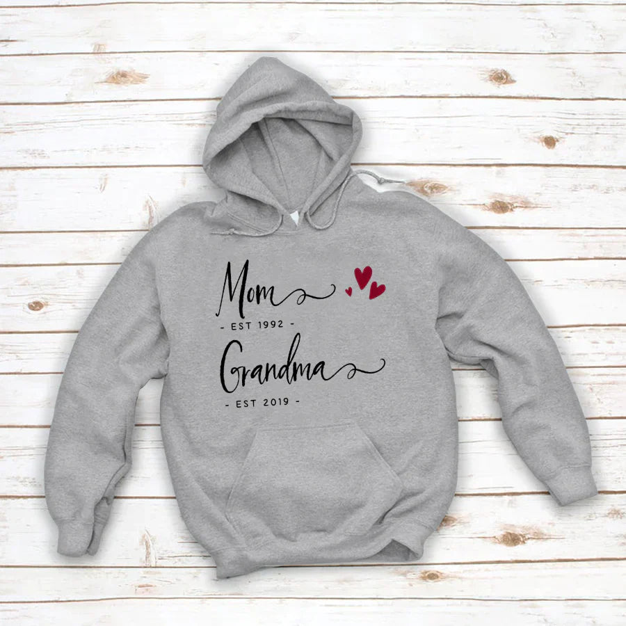 Personalized Mom EST Grandma EST Hoodie