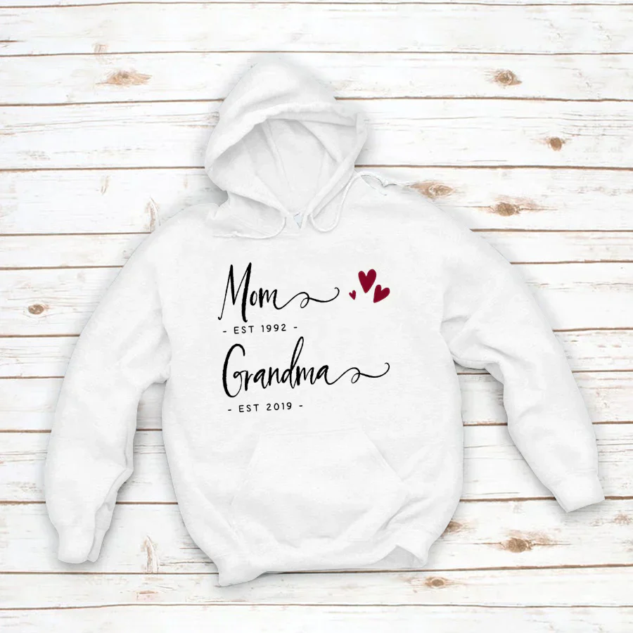 Personalized Mom EST Grandma EST Hoodie