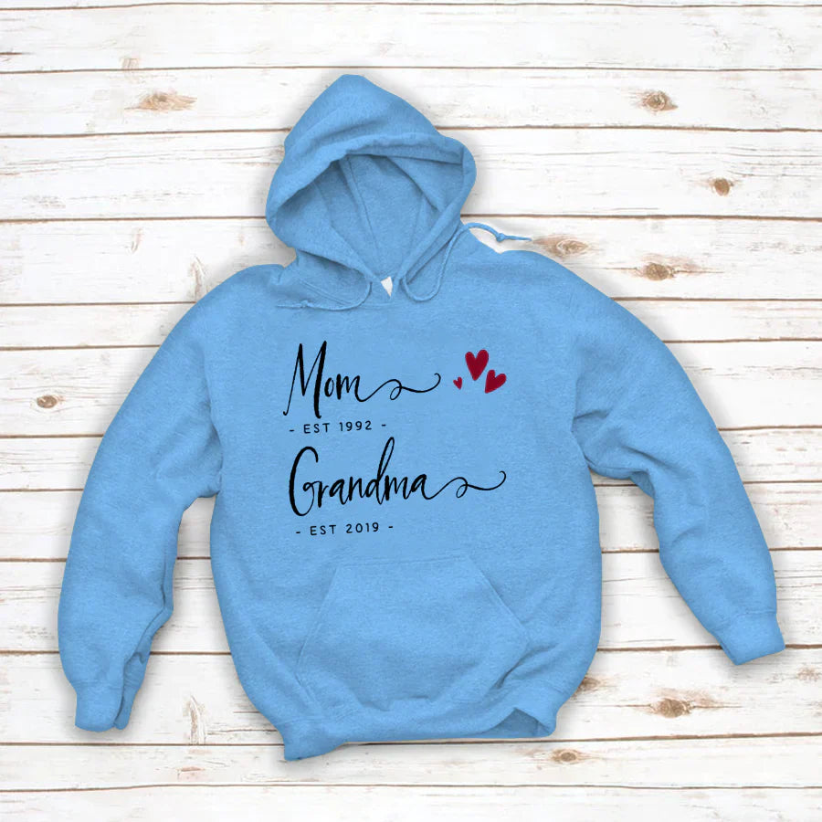 Personalized Mom EST Grandma EST Hoodie