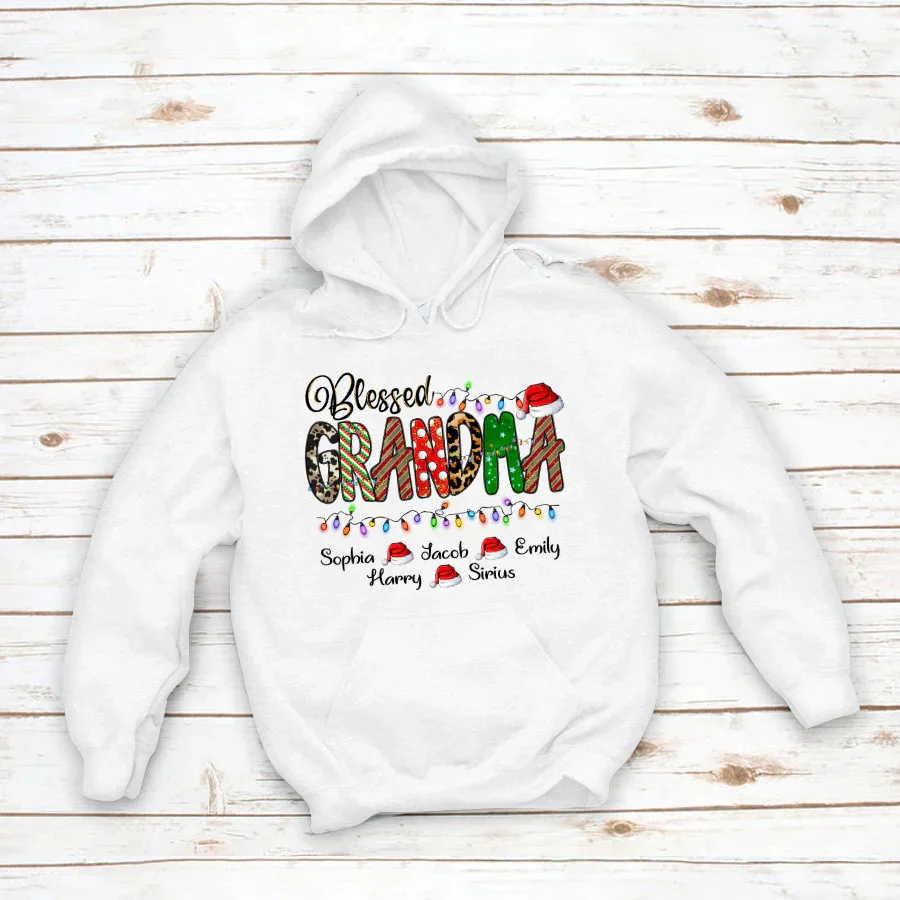 Christmas Lights Blessed Grandma And Kids CTH01 Hoodie