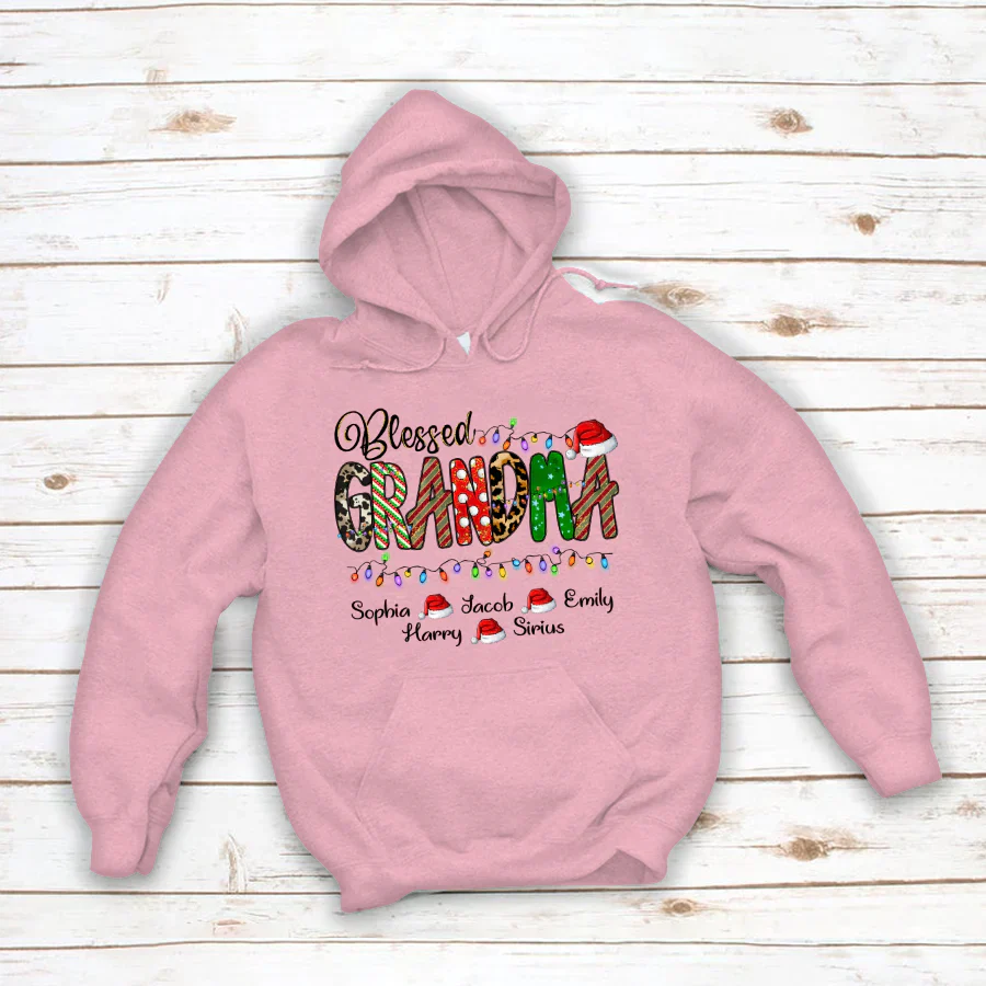 Christmas Lights Blessed Grandma And Kids CTH01 Hoodie
