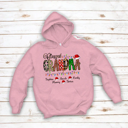 Christmas Lights Blessed Grandma And Kids CTH01 Hoodie
