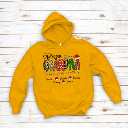 Christmas Lights Blessed Grandma And Kids CTH01 Hoodie