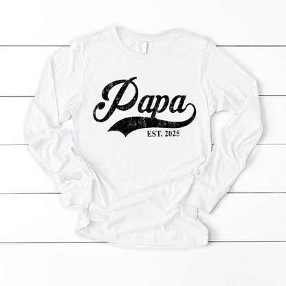 Custom Papa Est 2025 Father's Day Gift Shirt