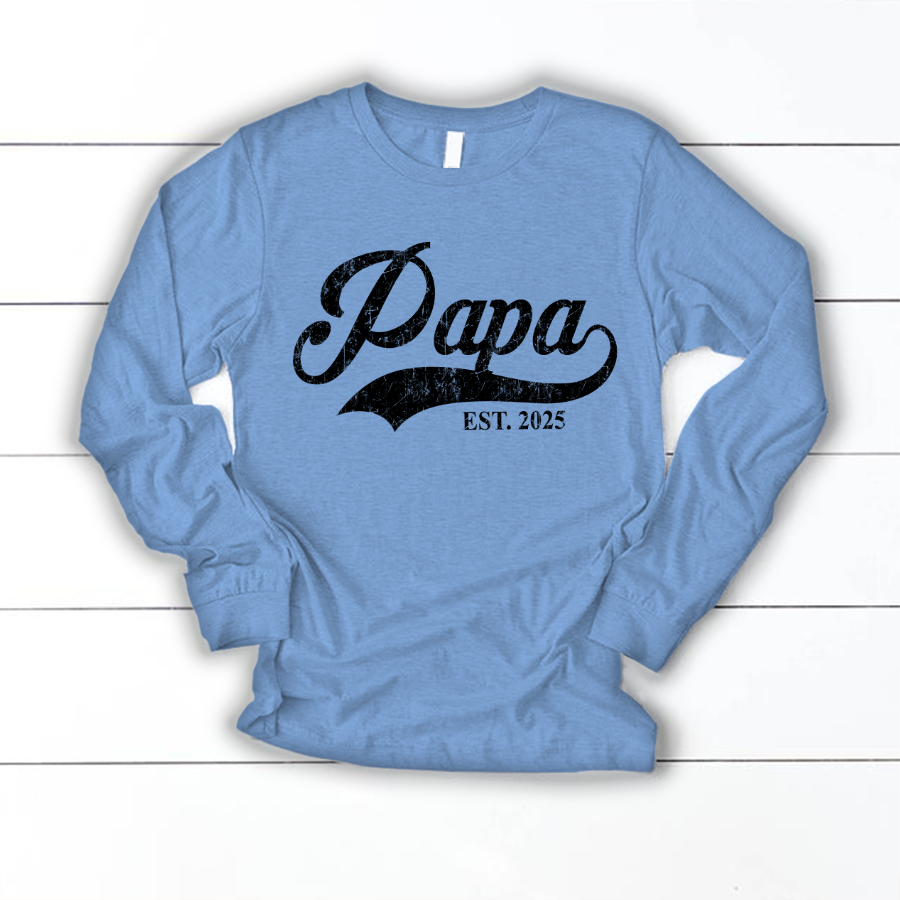 Custom Papa Est 2025 Father's Day Gift Shirt