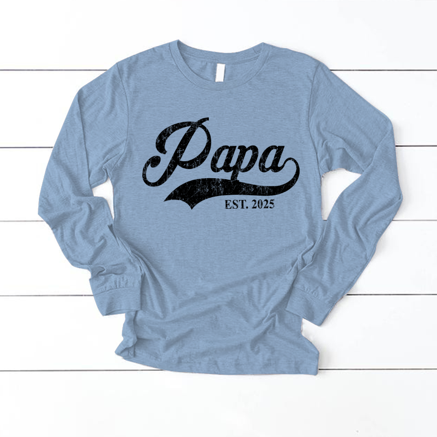 Custom Papa Est 2025 Father's Day Gift Shirt