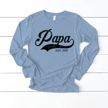 Custom Papa Est 2025 Father's Day Gift Shirt