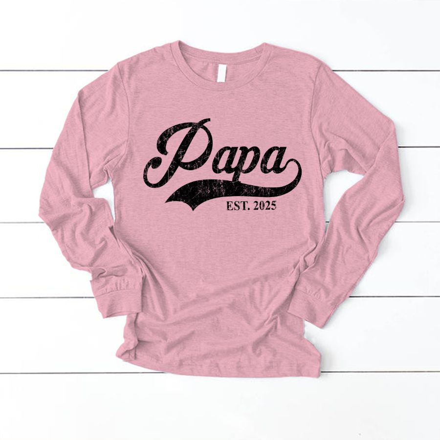 Custom Papa Est 2025 Father's Day Gift Shirt