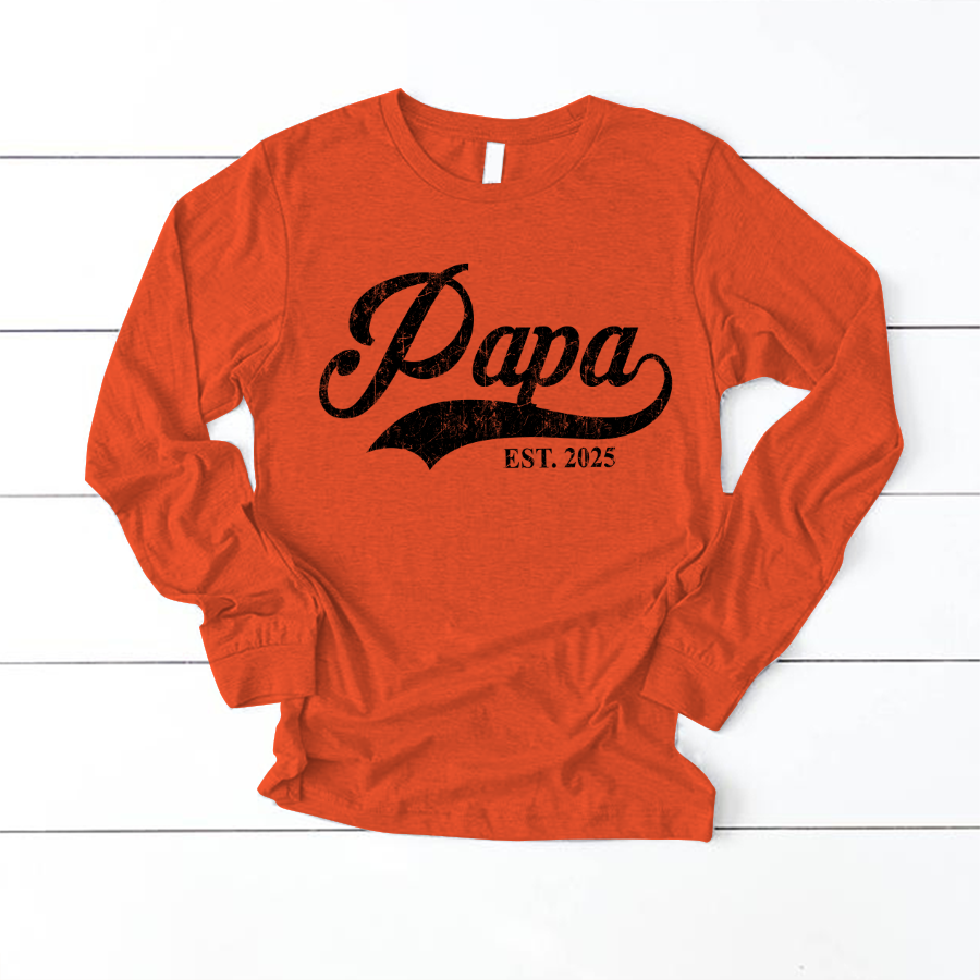 Custom Papa Est 2025 Father's Day Gift Shirt