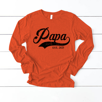 Custom Papa Est 2025 Father's Day Gift Shirt