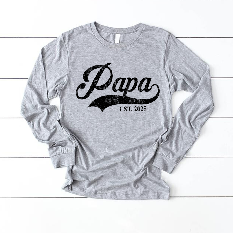 Custom Papa Est 2025 Father's Day Gift Shirt
