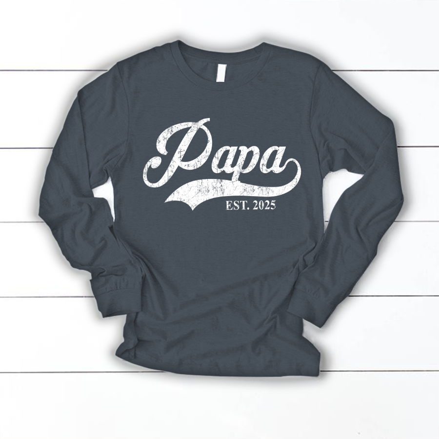 Custom Papa Est 2025 Father's Day Gift Shirt