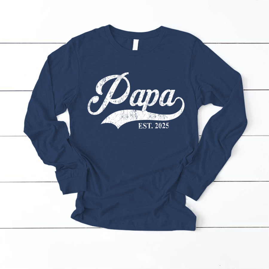 Custom Papa Est 2025 Father's Day Gift Shirt