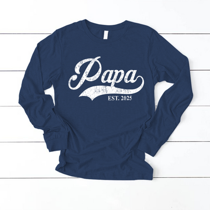 Custom Papa Est 2025 Father's Day Gift Shirt