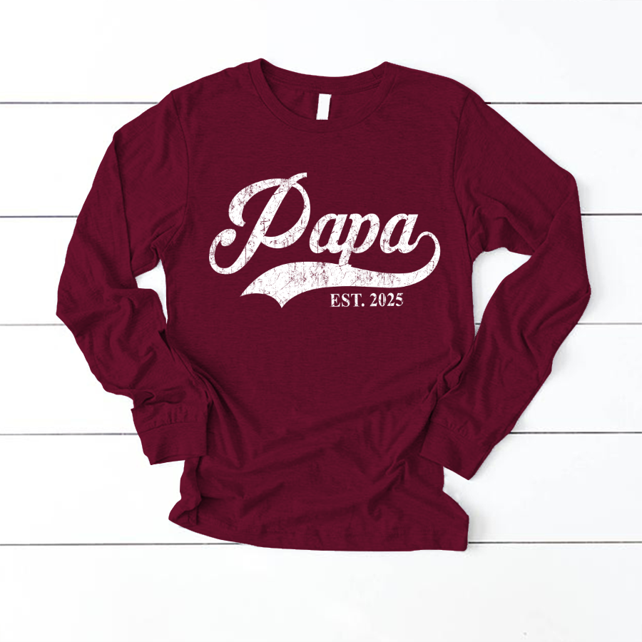 Custom Papa Est 2025 Father's Day Gift Shirt