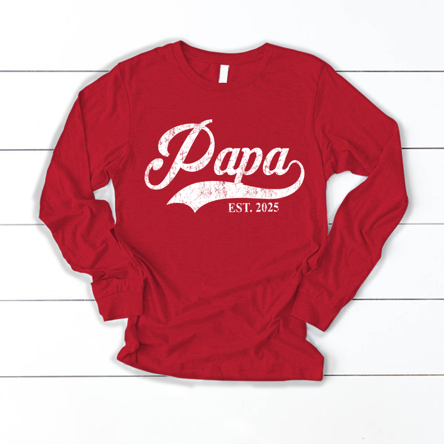 Custom Papa Est 2025 Father's Day Gift Shirt