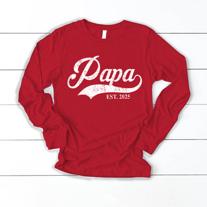 Custom Papa Est 2025 Father's Day Gift Shirt