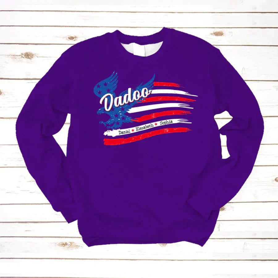 Dadoo With Grandkids Names 4th Of July CTL94 Sweatshirt