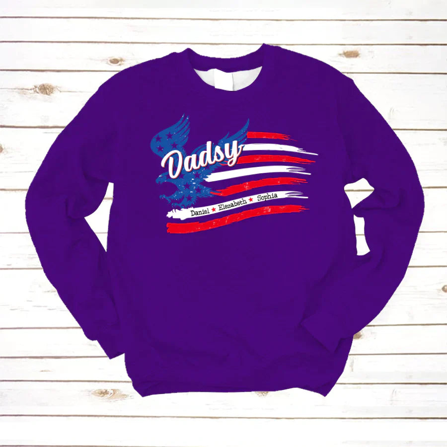Dadsy With Grandkids Names 4th Of July CTL94 Sweatshirt