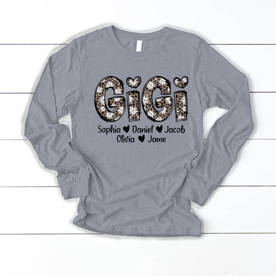 Daisy Leopard Gigi Custom Gigi and Kids Mothers Day Gift Shirt