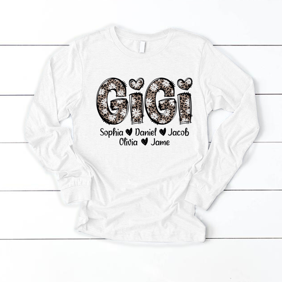 Daisy Leopard Gigi Custom Gigi and Kids Mothers Day Gift Shirt