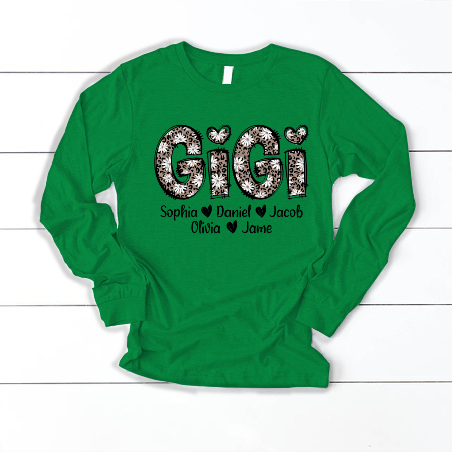 Daisy Leopard Gigi Custom Gigi and Kids Mothers Day Gift Shirt