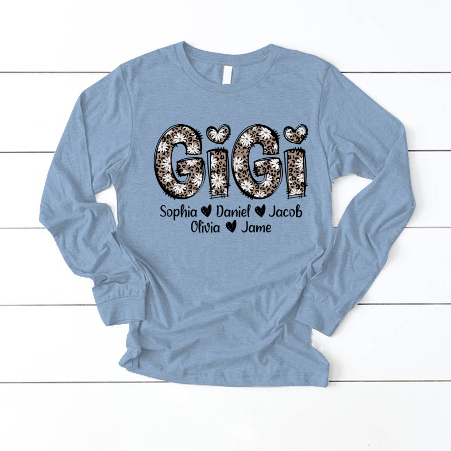 Daisy Leopard Gigi Custom Gigi and Kids Mothers Day Gift Shirt