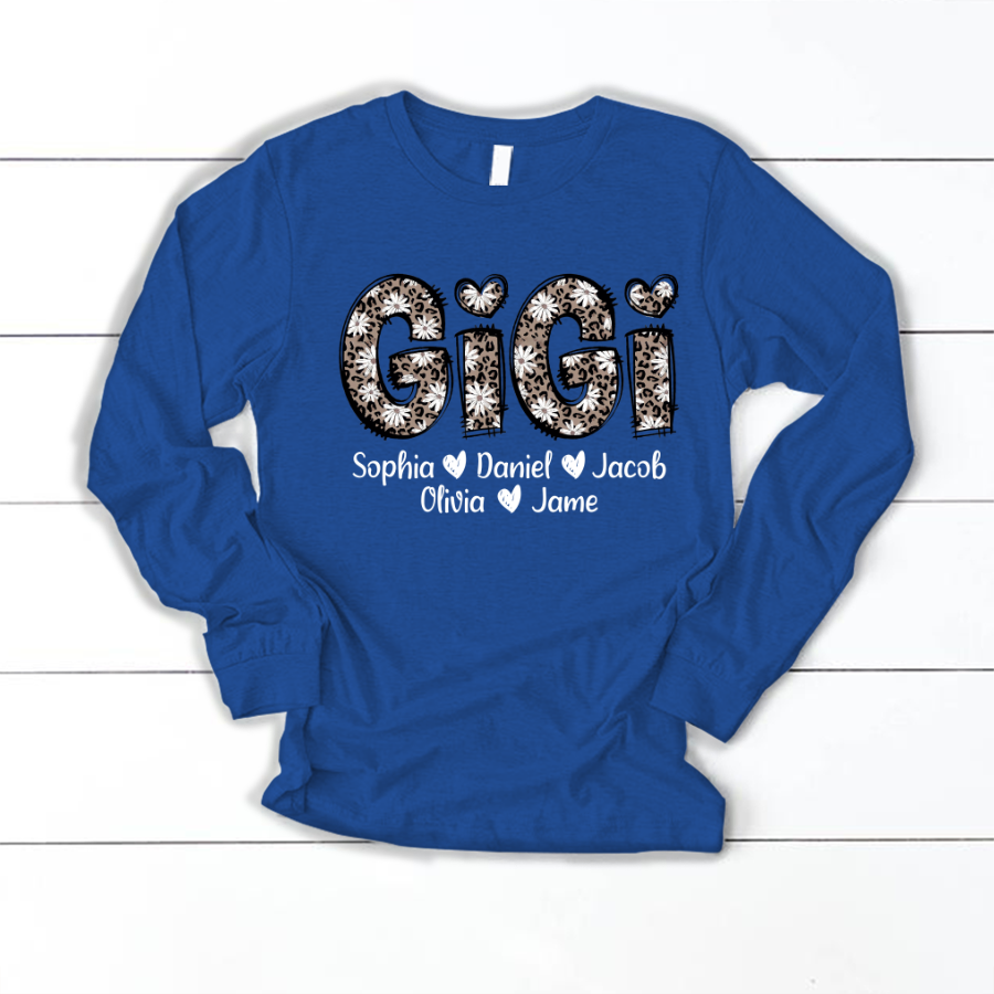 Daisy Leopard Gigi Custom Gigi and Kids Mothers Day Gift Shirt
