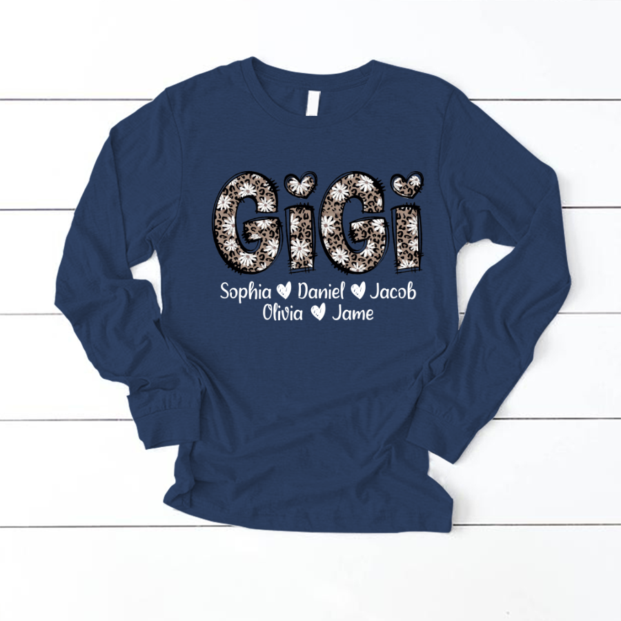 Daisy Leopard Gigi Custom Gigi and Kids Mothers Day Gift Shirt