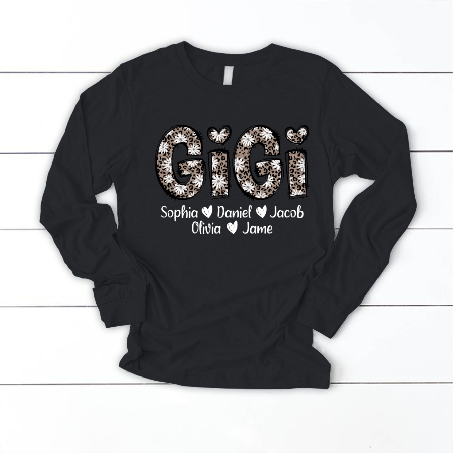 Daisy Leopard Gigi Custom Gigi and Kids Mothers Day Gift Shirt
