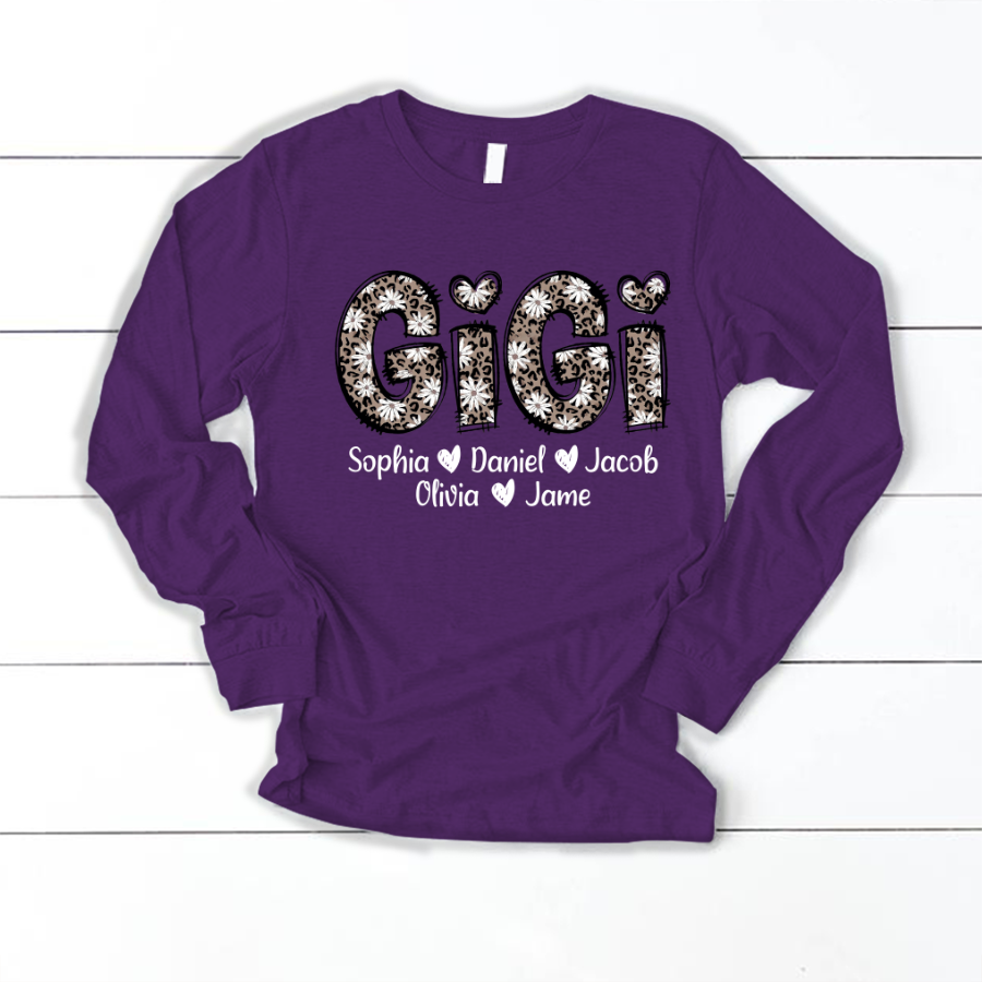 Daisy Leopard Gigi Custom Gigi and Kids Mothers Day Gift Shirt