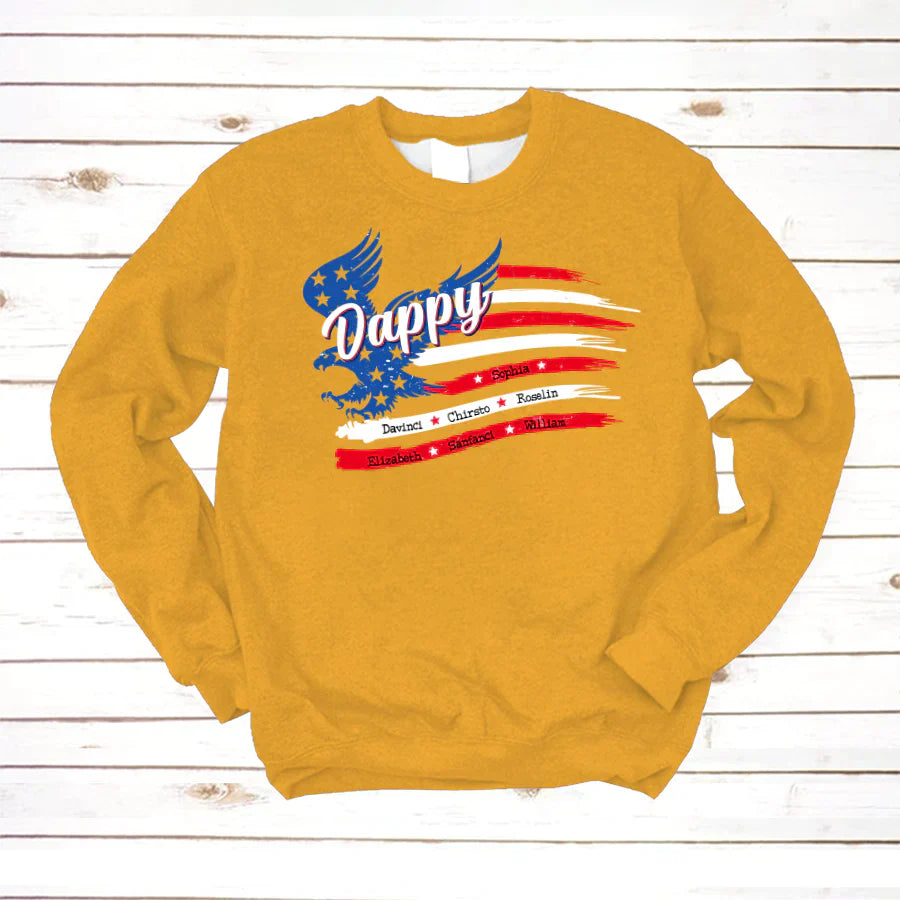 Dappy With Grandkids Names 4th Of July CTL94 Sweatshirt