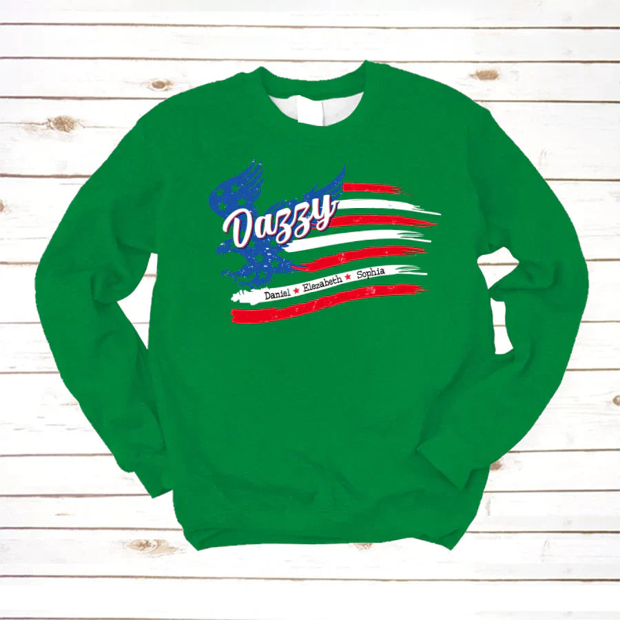Dazzy With Grandkids Names 4th Of July CTL94 Sweatshirt