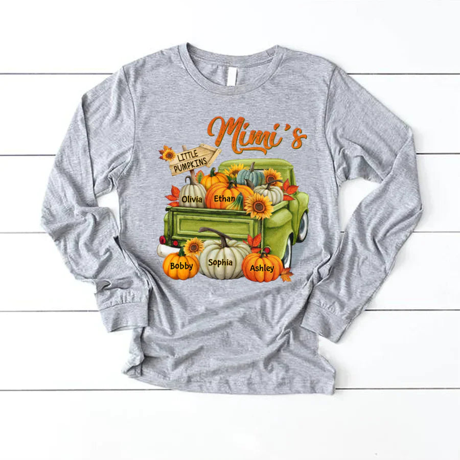 Fall Season Green Truck Mimi Personalized Longsleeve