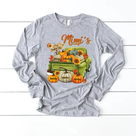 Fall Season Green Truck Mimi Personalized Longsleeve