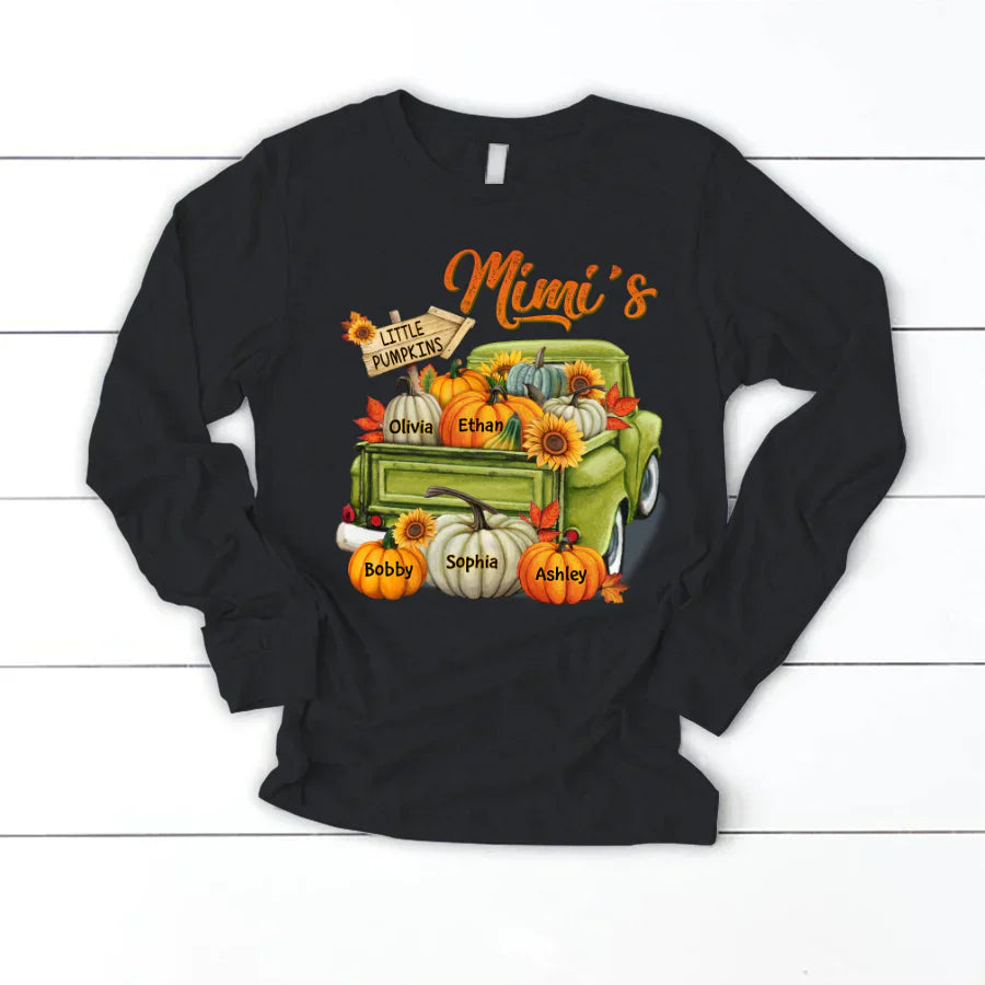 Fall Season Green Truck Mimi Personalized Longsleeve