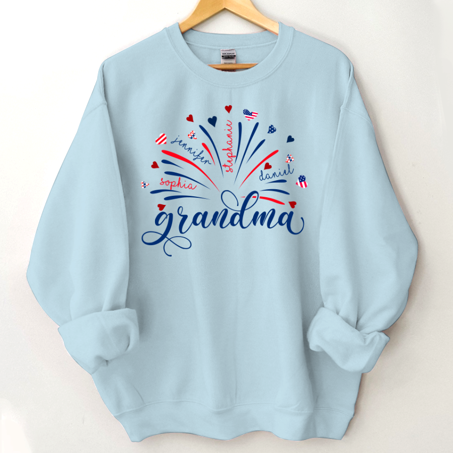 Firework America Flag Grandma And Kids Sweatshirt