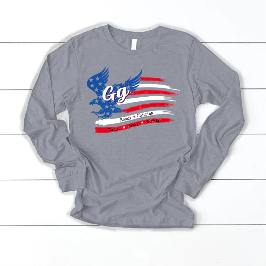 Gg With Grandkids Names 4th Of July CTL94 Longsleeve