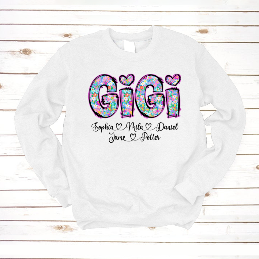 Gigi Coquette Floral Gigi And Grandkids Mothers Day Shirt