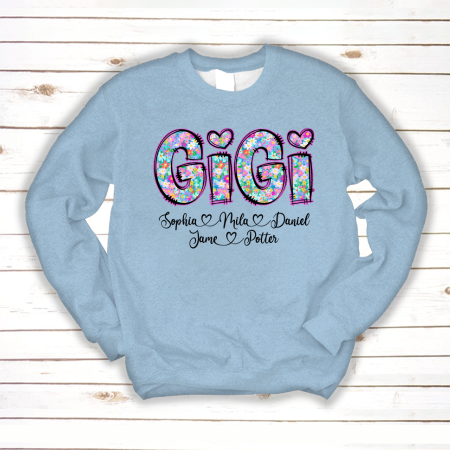 Gigi Coquette Floral Gigi And Grandkids Mothers Day Shirt