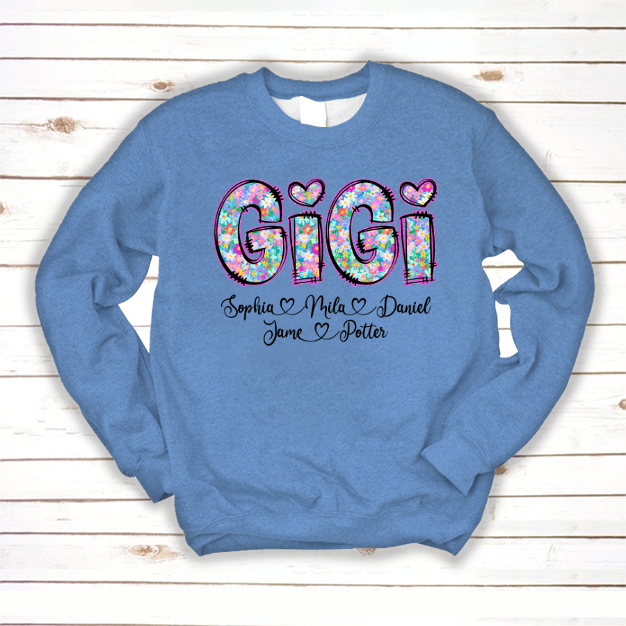Gigi Coquette Floral Gigi And Grandkids Mothers Day Shirt
