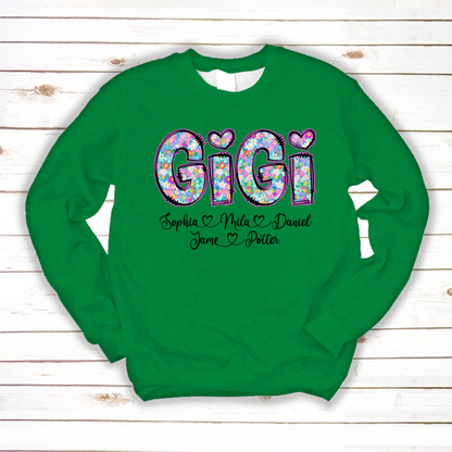 Gigi Coquette Floral Gigi And Grandkids Mothers Day Shirt
