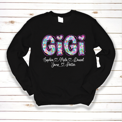 Gigi Coquette Floral Gigi And Grandkids Mothers Day Shirt