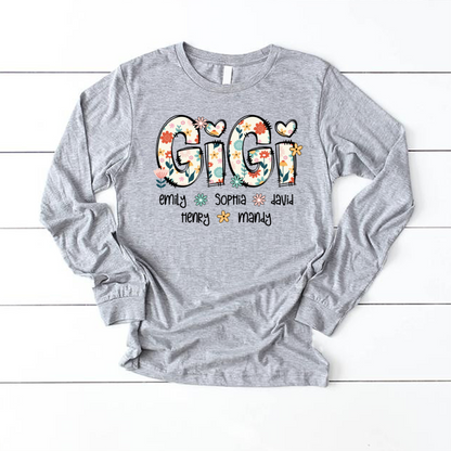 Gigi Mimi Grandma Boho Floral Custom Grandma And Grandkids