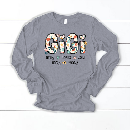 Gigi Mimi Grandma Boho Floral Custom Grandma And Grandkids