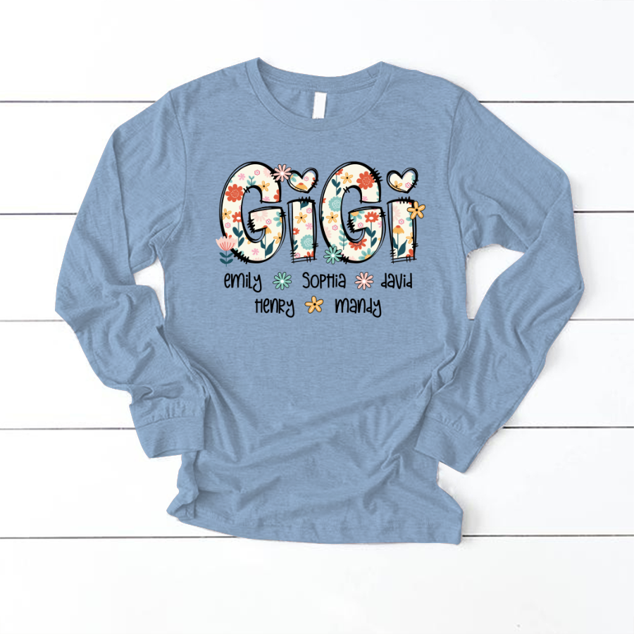 Gigi Mimi Grandma Boho Floral Custom Grandma And Grandkids
